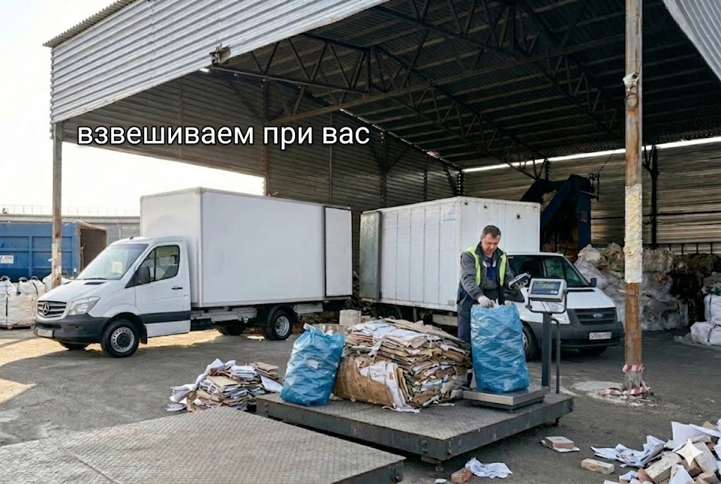 Бригада КартонСПб прибывает к клиенту — вывоз макулатуры в день заявки