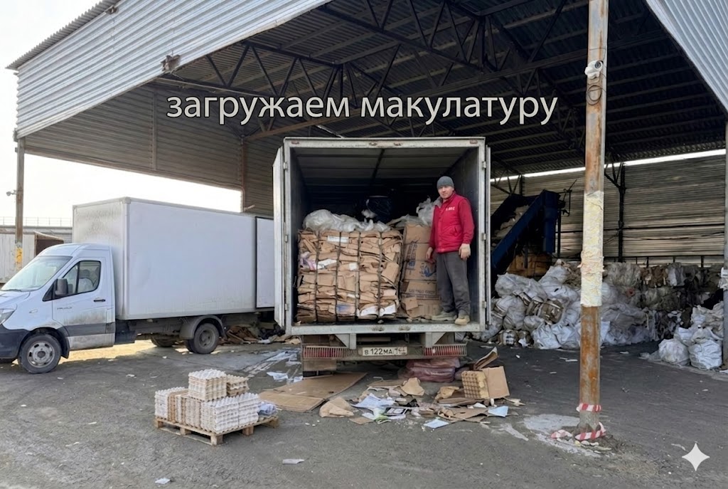 Взвешивание макулатуры на сертифицированных весах в присутствии клиента